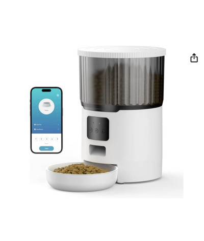 Karmnik dla kotów: 4 l, automatyczna karma dla kotów, WiFi, z funkcją 10s, automatyczny dozownik karmy dla kota