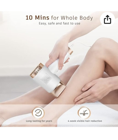 AMINZER Urządzenie IPL do depilacji laserem z 3 funkcjami HR/SC/RA, 9 poziomów energii, 999, 900 impulsów świetlnych,