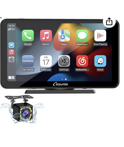 Bezprzewodowy system samochodowy z kamerą cofania, Carplay i Android Auto Carpuride