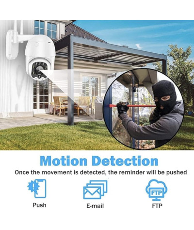 CAIRAN Kamera PTZ 3G/4G SIM, kamera do monitoringu zewnętrznego, 1080p, bezprzewodowa IP Wi-Fi