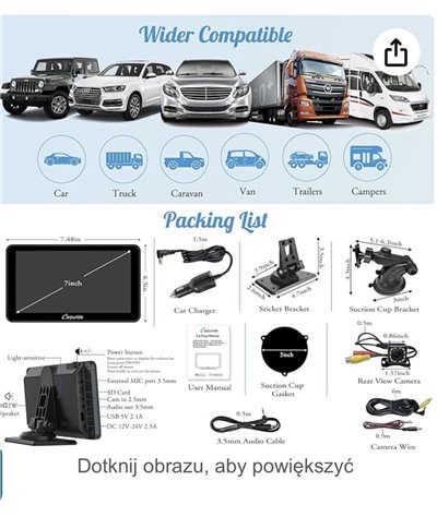 Bezprzewodowy system samochodowy z kamerą cofania, Carplay i Android Auto Carpuride