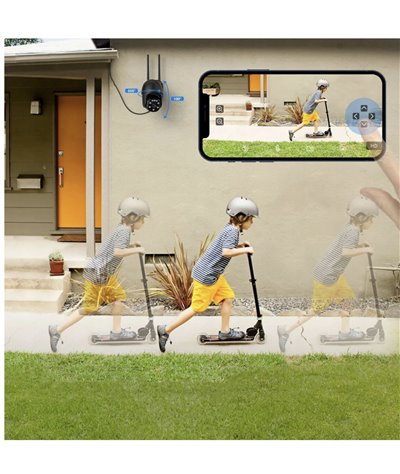 Zewnętrzna Kamera Obrotowa Wifi 1080P Czarne +32Gb