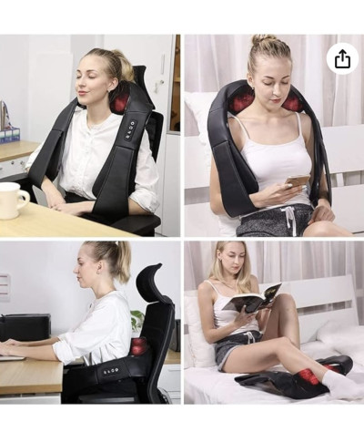 Masażer szyi z ogrzewaniem, iKristin Masażer szyi i ramion łagodzi ból ramion, pleców, stóp i nóg